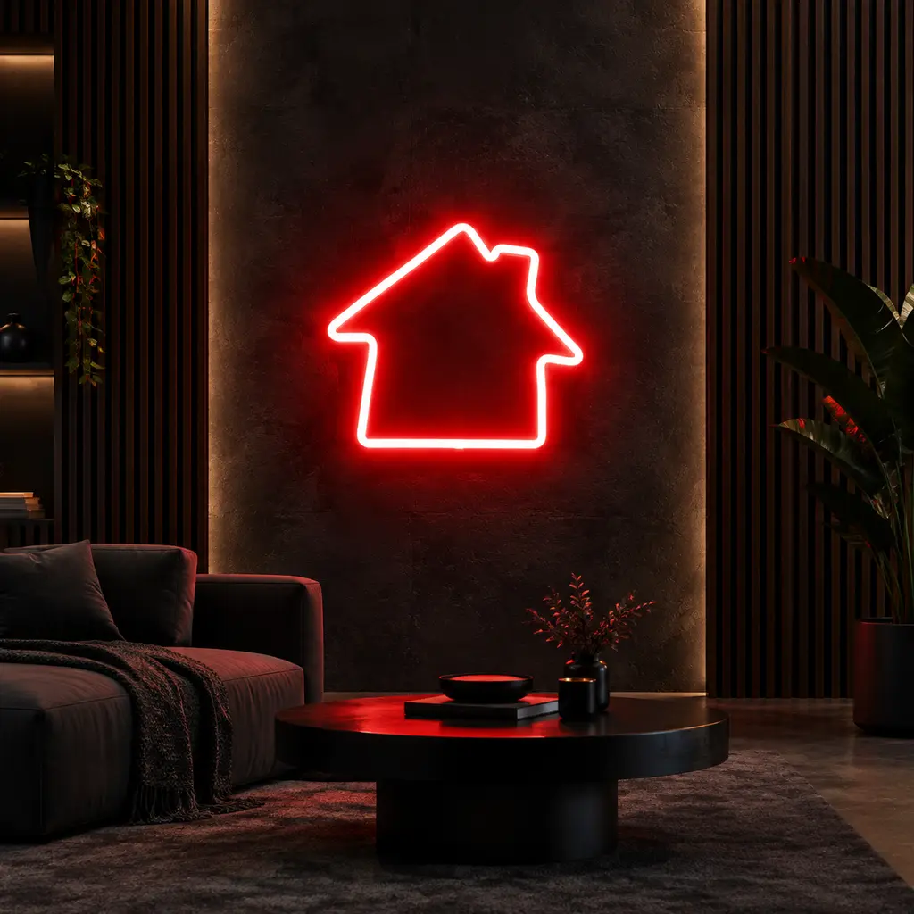 تابلو نئون فلکسی طرح خانه (Home Neon Sign)