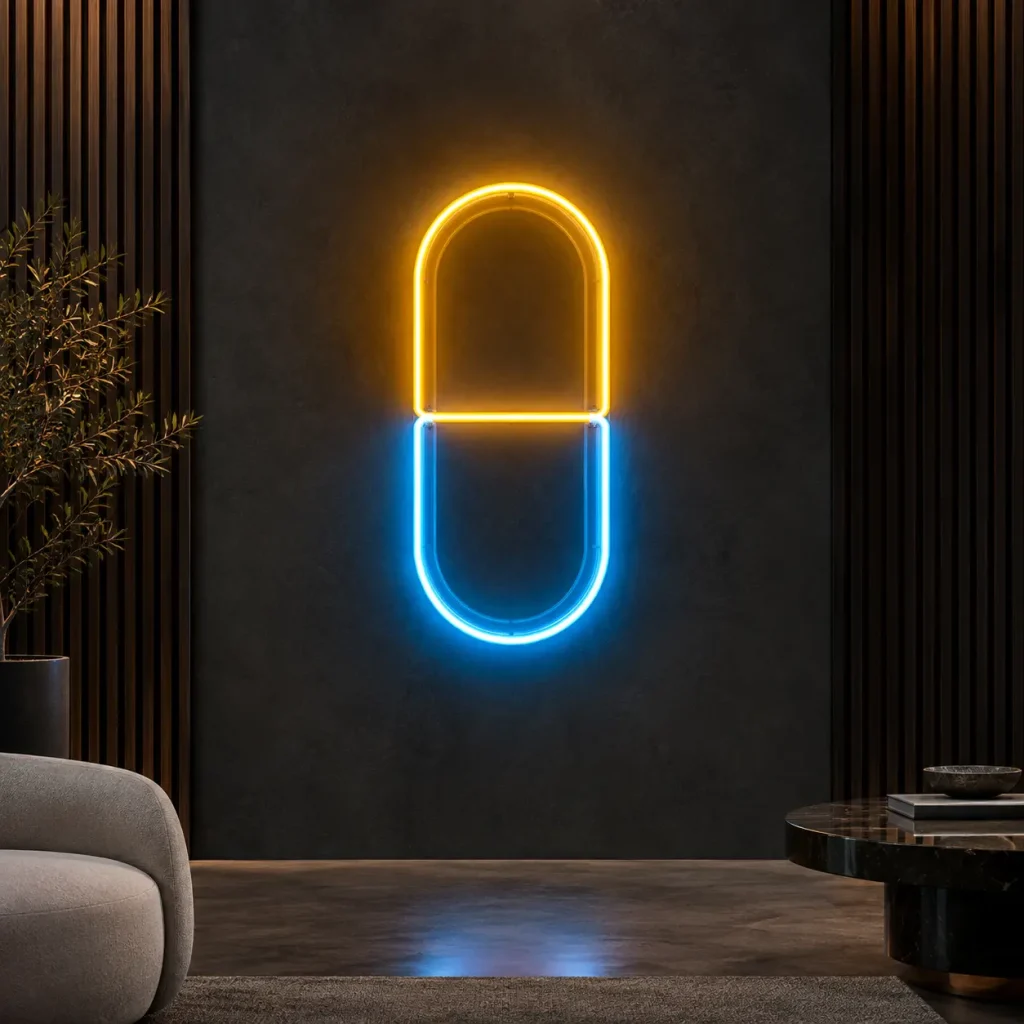 تابلو نئون فلکسی طرح کپسول (Pill Neon Sign)