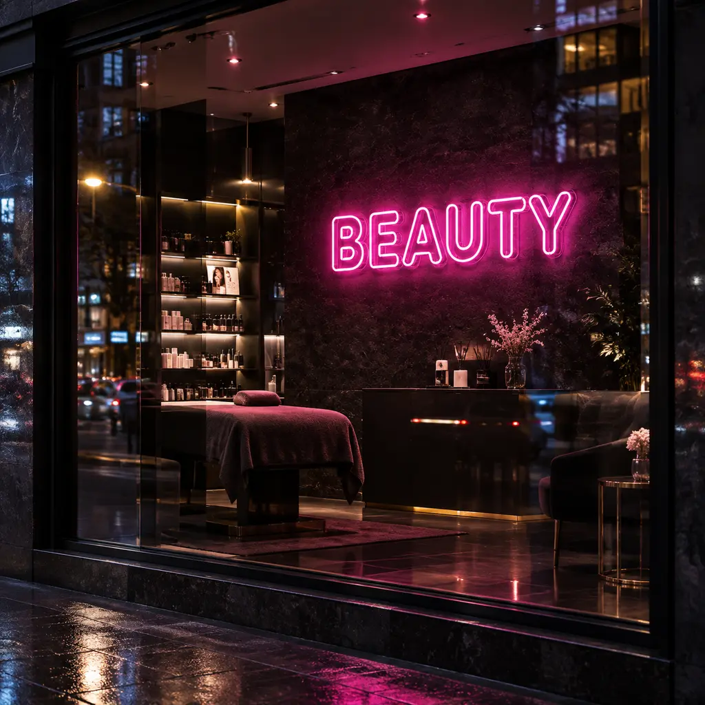 تابلو نئون فلکسی کلمه BEAUTY (Beauty Typography Neon Sign)